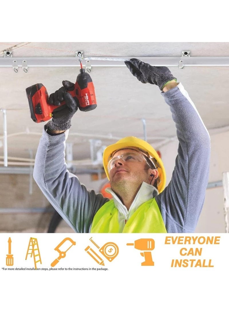 Arabest Flexible Curved Ceiling Curtain Track 3m, DIY Bendable Rail System with Silent Rollers for Bay Windows, Shower Stalls, RVs, Closets & Room Separation - Image 5